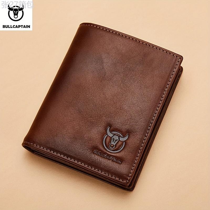 Men's Cow Captain Leather Wallet, Handmade, Large Capacity, Multi-Card