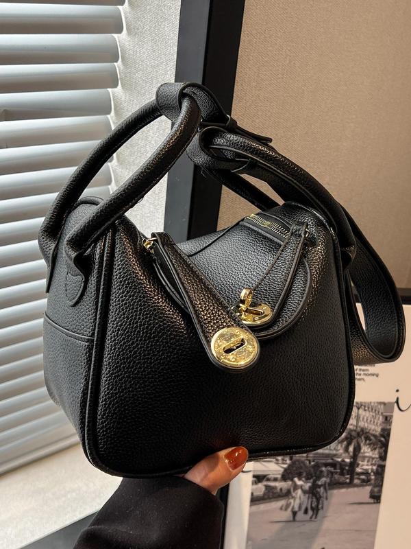 Women's Solid Color Bucket Bag, Fashionable PU Leather Crossbody Bag with Adjustable Strap, Casual Versatile Shoulder Bag for Daily Used