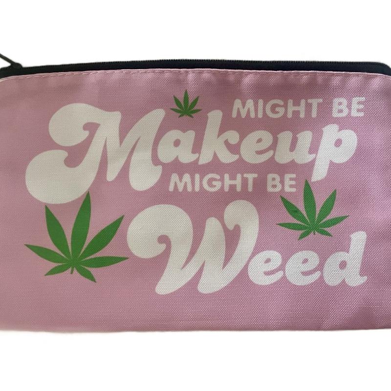 Pink Makeup Leaf Zip Bag