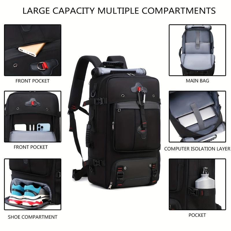 50L Spacious Hiking Travel Backpack - Multi-Functional, Water-Resistant, Ventilated, and Ergonomic Design with Shoe Compartment, Laptop Sleeve, and Multiple Pockets - Ideal for Outdoor Camping, Sports, and Adventure Enthusiasts