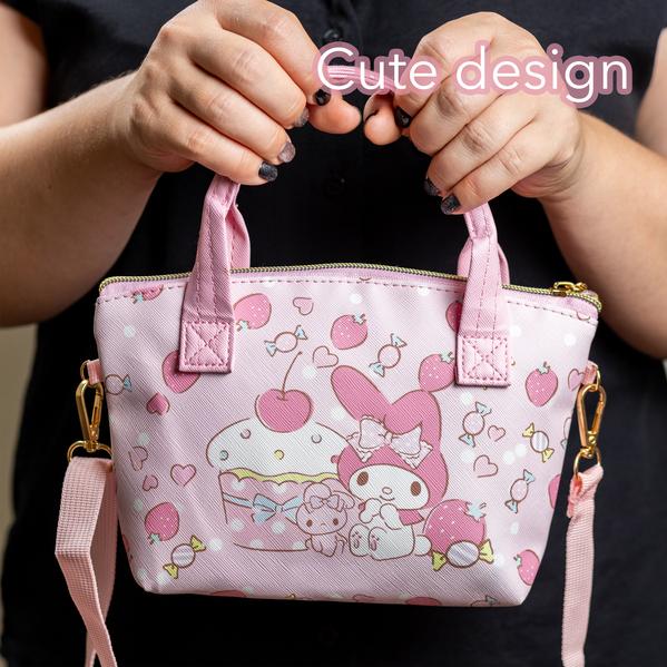 Shoulder Bag with Keychain and Two Magnetic Bracelets for Friends Cute Anime Wallet. Cute bag for women, girls, teenagers. Great gift.