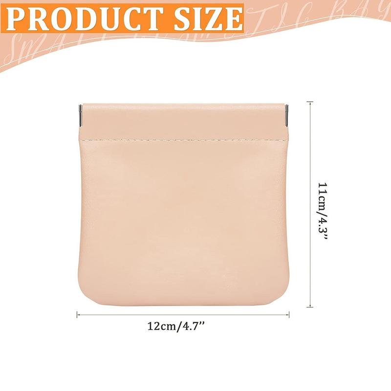 Solid Color Portable Mini Makeup Bag, 1 Count Coin Purse, jewelry Pouch, Portable self-closing Multi-purpose Cosmetic Bag, Toiletry Bag for Women, Summer Gift