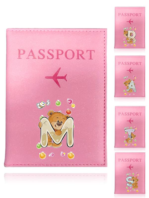 2024 New Style Letter Pattern Passport Case, Pu Leather Passport Holder, Travel Document Holder for Daily Travel Work Commute, Travel Accessories for Women & Men