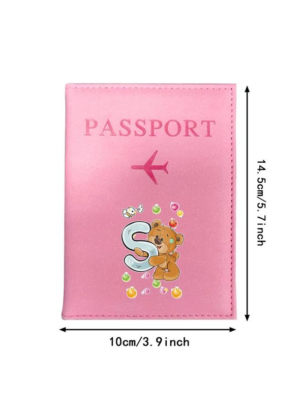 2024 New Style Letter Pattern Passport Case, Pu Leather Passport Holder, Travel Document Holder for Daily Travel Work Commute, Travel Accessories for Women & Men