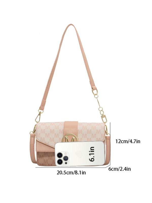 Women's Fashionable Solid Color Crossbody Bag, Casual Versatile Square M Design Shoulder Bag for Daily Used, Trendy All-match Commuter Bag