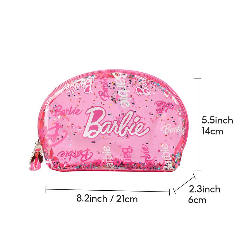 Barbie Meteor Shell Cosmetic Bag For Women Makeup Bag Toiletry Bag Large Capcity PVC Material Waterproof Pink Blue Portable Storage Bag Barbie Daylight Shiny Series