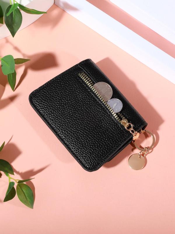 Women's Elegant Solid Color Short Wallet, Portable Bifold Coin Purse, Fashionable Credit Card Holder for Daily Use