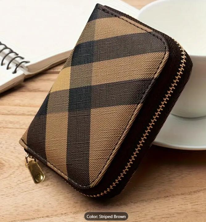 Classic Zipper Coin Purse: European & American Style, PU Material, Polyester Lining