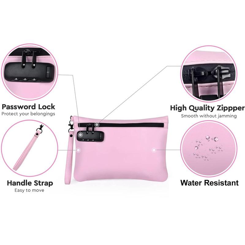 Smell Proof Pouch Bag with Combination Lock, Minimalist Waterproof Sealed Smell Proof Bag, Travel Size Storage Bag for Women