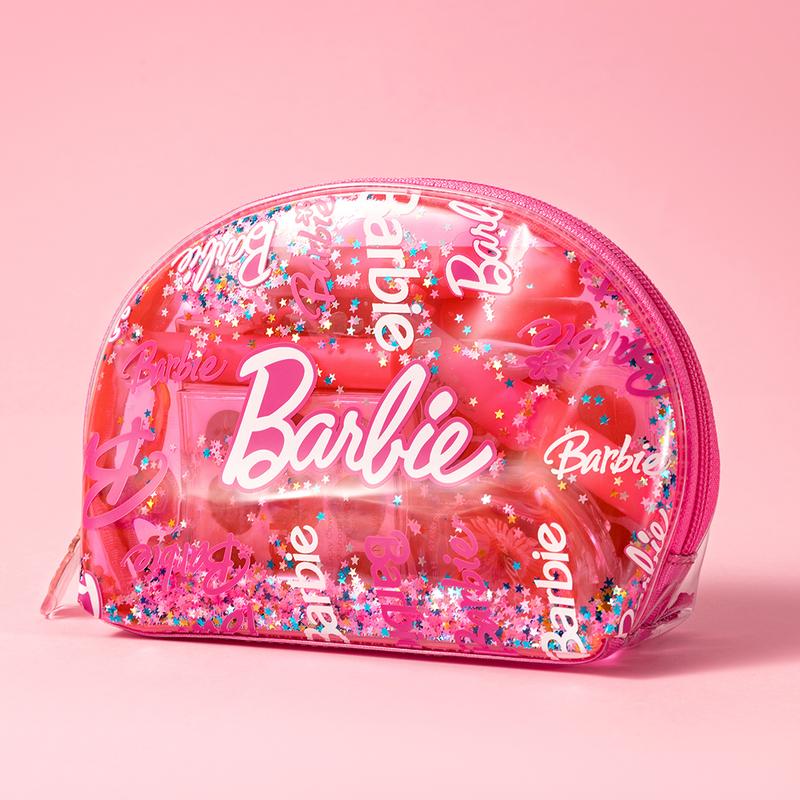 Barbie Meteor Shell Cosmetic Bag For Women Makeup Bag Toiletry Bag Large Capcity PVC Material Waterproof Pink Blue Portable Storage Bag Barbie Daylight Shiny Series