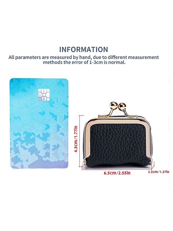 Women's Fashionable Solid Color Kiss Lock Coin Purse, 2024 New Style Casual Versatile Jewelry Storage Bag, Trendy All-match & Exquisite Wallet for Daily Use