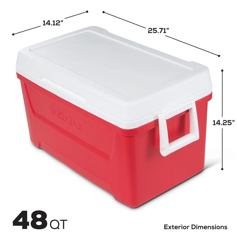 48 QT Laguna Ice Chest Cooler, Red