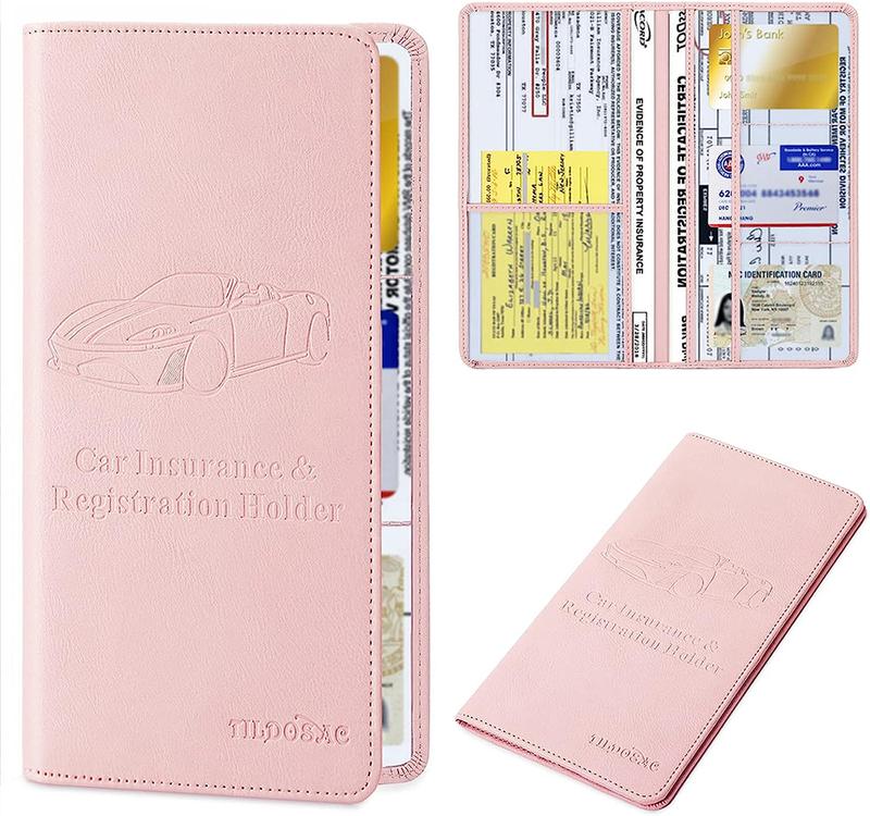 Car Registration Insurance Card Holder Organizer Wallet For Women Men