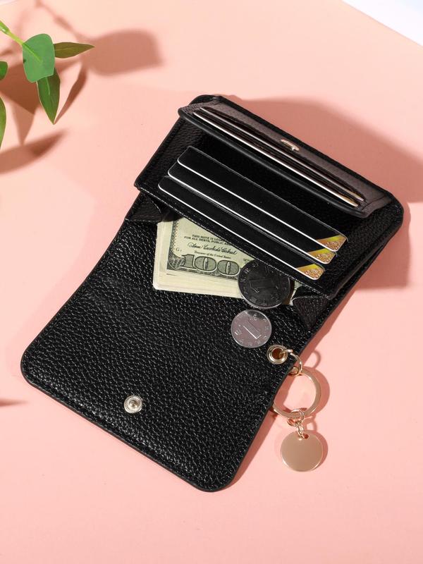 Women's Elegant Solid Color Short Wallet, Portable Bifold Coin Purse, Fashionable Credit Card Holder for Daily Use