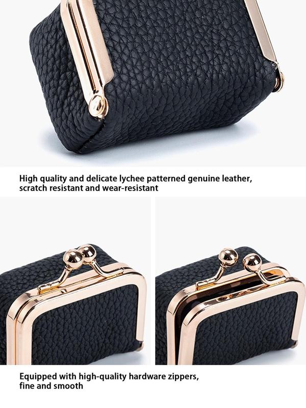 Women's Fashionable Solid Color Kiss Lock Coin Purse, 2024 New Style Casual Versatile Jewelry Storage Bag, Trendy All-match & Exquisite Wallet for Daily Use