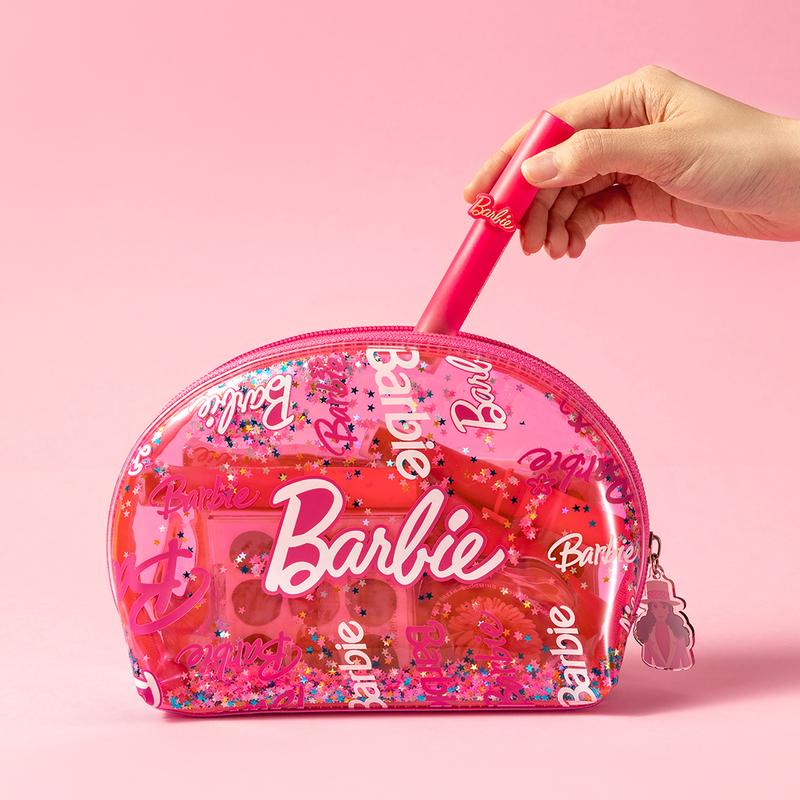 Barbie Meteor Shell Cosmetic Bag For Women Makeup Bag Toiletry Bag Large Capcity PVC Material Waterproof Pink Blue Portable Storage Bag Barbie Daylight Shiny Series