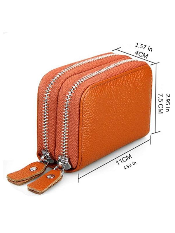 Women's Solid Color Zipper Card Wallet, Fashionable Coin Purse, Casual Versatile Short Wallet for Daily Used