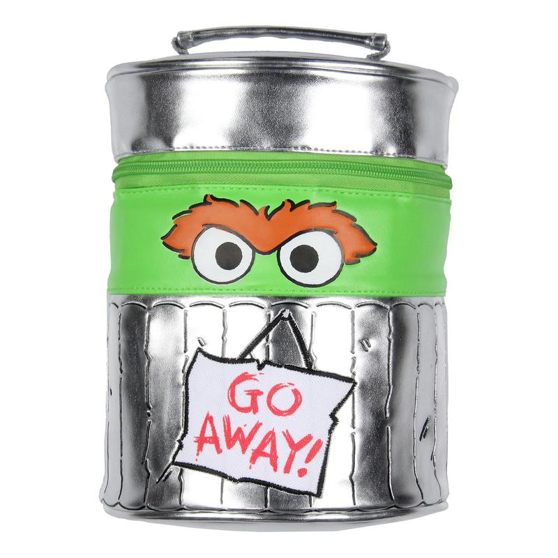 Sesame Street Oscar the Grouch Go Away! Trash Shaped Insulated Lunch Box Bag Tote