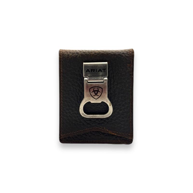 Men's Money Clip Wallet - Brown Pebbled Rowdy