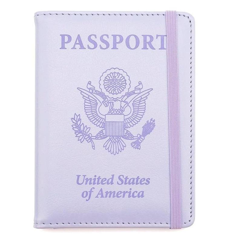 Passport Holder, Passport and Vaccine Card Holder Combo Passport Cover Passport Wallet Passport Holder Passport Case Passport Card Holder Family Pen Holder Passport Holder for Women Men, Purple