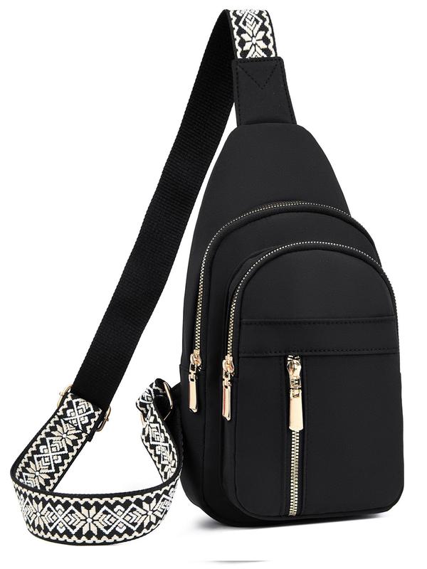 Fashionable Zipper Chest Bag, Casual Versatile Adjustable Crossbody Bag for Women, Lightweight Phone Bag, Trendy All-match Sling Bag for Daily Used