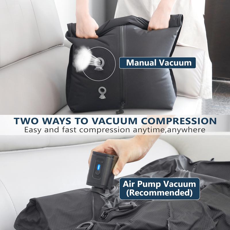 Professional Vacuum Bags for Travel with Wireless Vacuum Pump, IP67 Reusable  for Suitcases and Backpack Space Saver Durable (1PC+Pump)