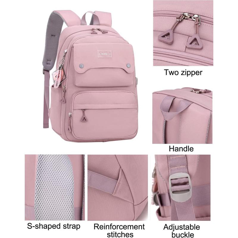 Teen Girls Casual Backpack High Middle School Daypack Women Daily Travel Laptop Bag (1# Black, 26 Liters)