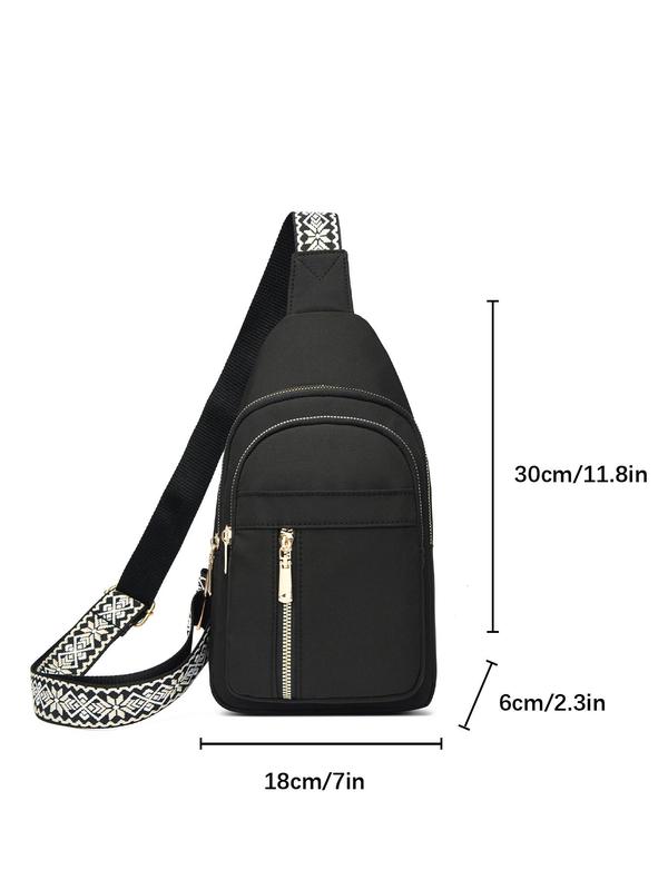 Fashionable Zipper Chest Bag, Casual Versatile Adjustable Crossbody Bag for Women, Lightweight Phone Bag, Trendy All-match Sling Bag for Daily Used