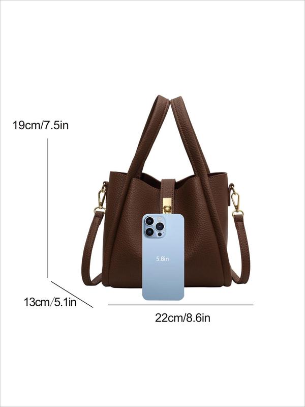 Women's Elegant Minimalist Bucket Bag, Trendy Retro Handbag, Chic All-match Handbag for Daily & Work Use