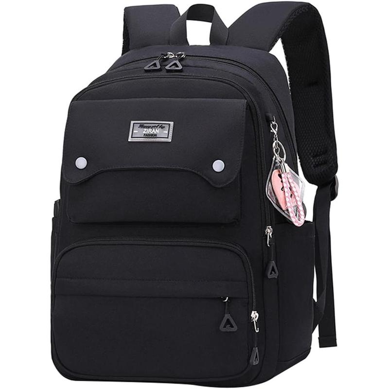 Teen Girls Casual Backpack High Middle School Daypack Women Daily Travel Laptop Bag (1# Black, 26 Liters)