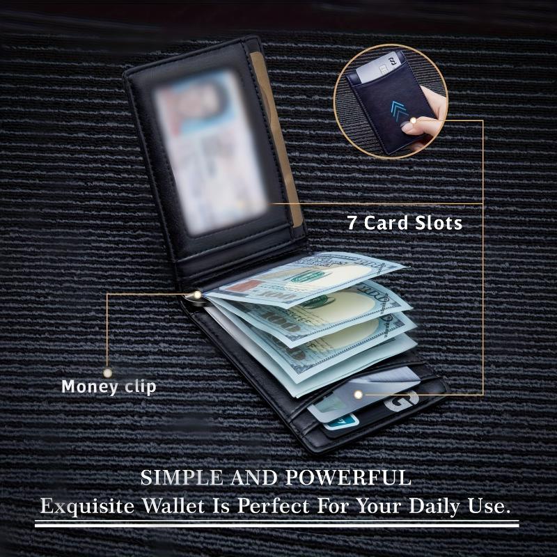 2023s Premium PU Leather Slim Smart Wallet - Ultra-Slim RFID Blocking Card Holder with Multi-Slot Design - Perfect, Compact & Lightweight Gift for Men