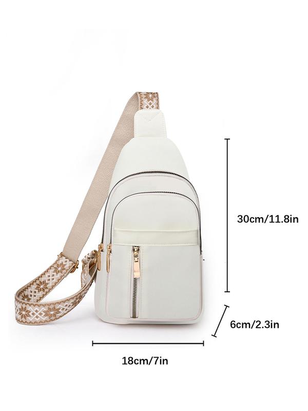 Fashionable Zipper Chest Bag, Casual Versatile Adjustable Crossbody Bag for Women, Lightweight Phone Bag, Trendy All-match Sling Bag for Daily Used