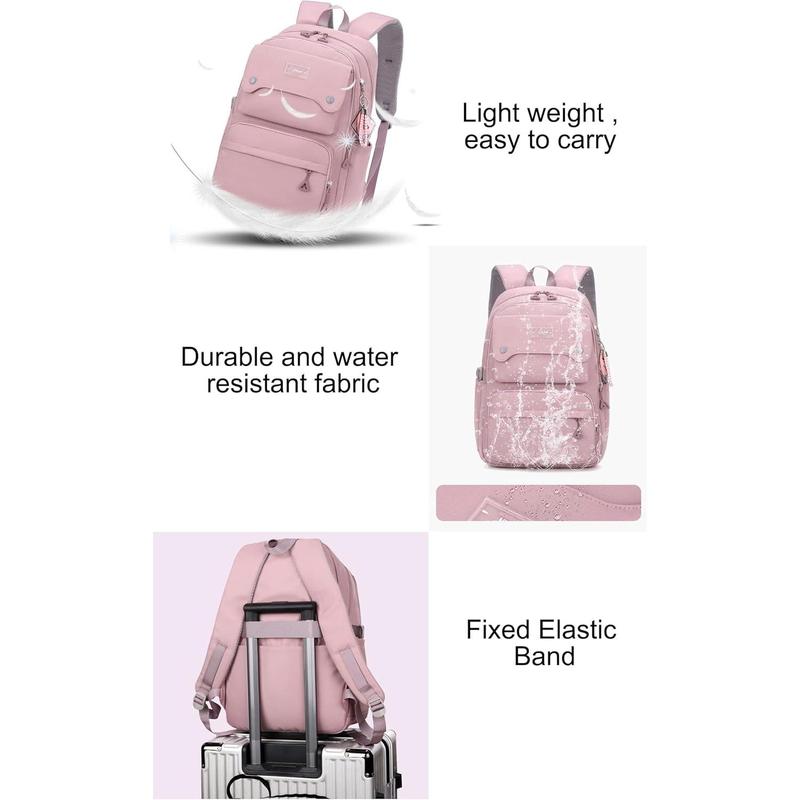 Teen Girls Casual Backpack High Middle School Daypack Women Daily Travel Laptop Bag (1# Black, 26 Liters)