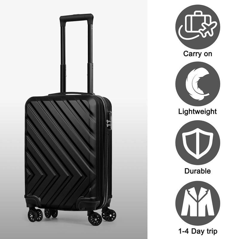 Airline-Approved 20-Inch ABS Hard Shell Spinner Luggage with 360° Wheels & TSA Lock – Lightweight Travel Suitcase for Business & Leisure